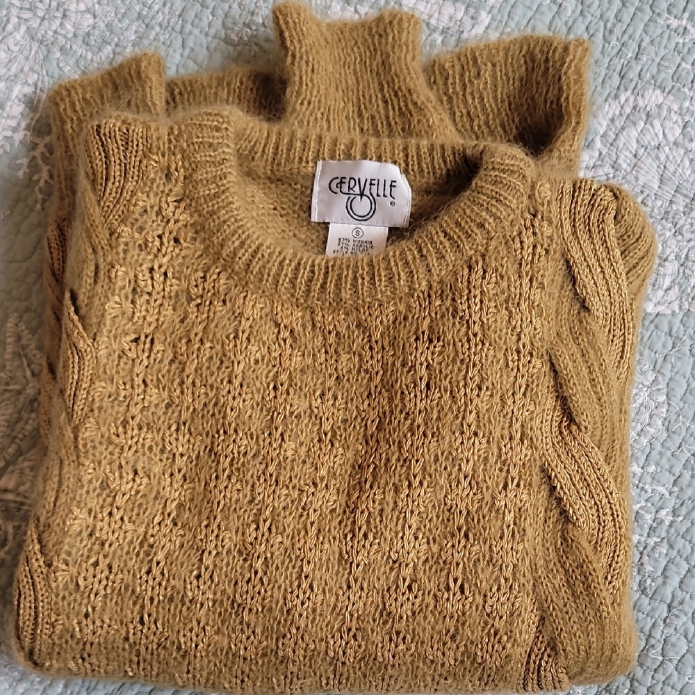 Vintage Cervelle Gold Mustard Cable Knit Sweater